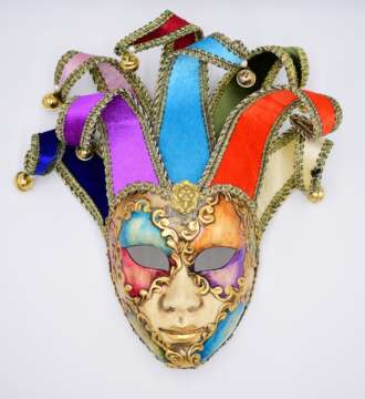 laguna maschere volto jolly acquerello multicolore